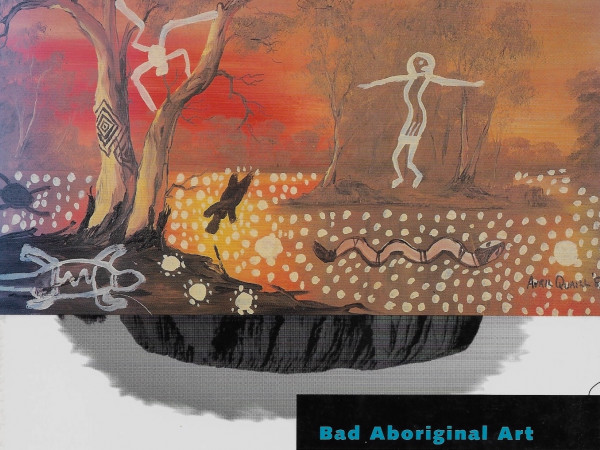 Cropped Front cover scan of book cover, featuring Bad Aboriginal Art. Colour and shapes.